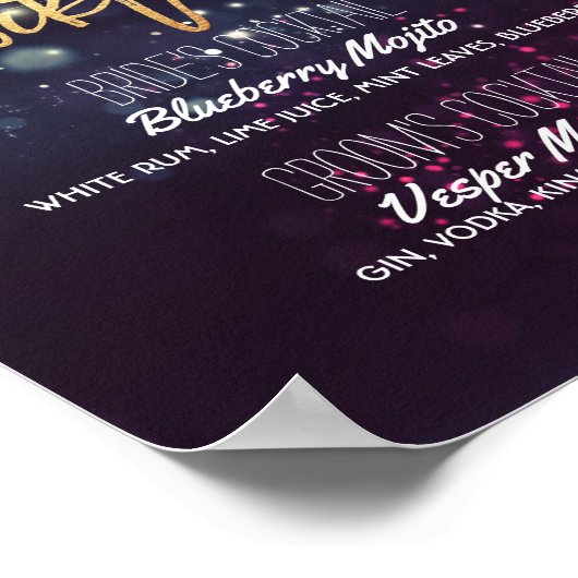 De Drink van de Handtekening van het huwelijk de F Poster (Hoek)