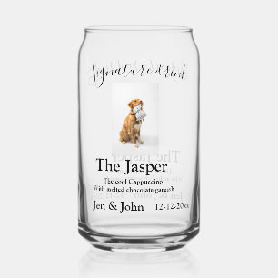 De drink van de handtekening voegt de tekst van he blikvorm glas