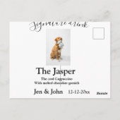 De drink van de handtekening voegt de tekst van he briefkaart (Achterkant)