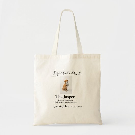 De drink van de handtekening voegt de tekst van he tote bag (Voorkant)