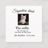 De drink van de handtekening voegt de tekst van he vierkante visitekaartje (Achterkant)