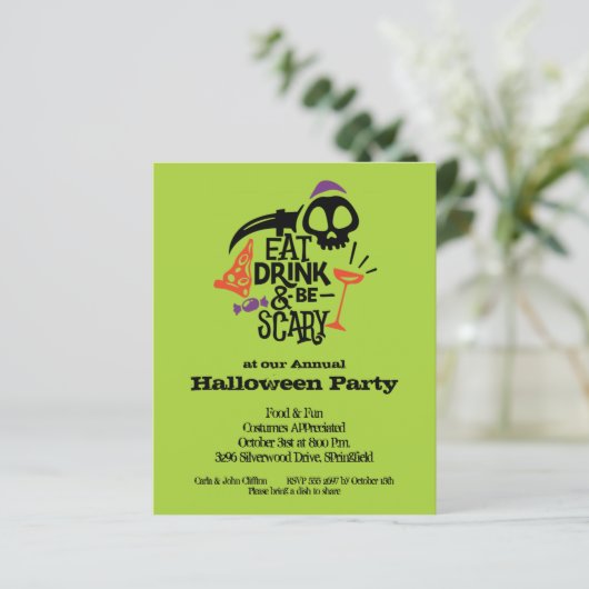 De Drink van het Eat van de begroting en zijn eng  (Staand voorkant)