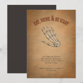 De Drink van het eten is Scary Skeleton Hand Hallo Kaart (Voorkant / Achterkant)