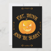 De Drink van het eten zijn eng Halloween partijuit Kaart (Voorkant)