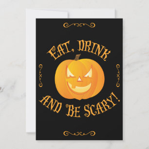 De Drink van het eten zijn eng Halloween partijuit Kaart