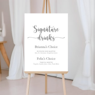 De Drinken van de handtekening het Zilverteken van Poster