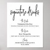 De Drinken van de handtekening Moderne Calligrafie Poster (Voorkant)