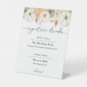 De Drinken van de handtekening Robuust herfst Teke Reclamebord Met Voetstuk (Voorkant)