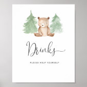 De Drinken van het beer van Woodland helpen uzelf  Poster (Voorkant)