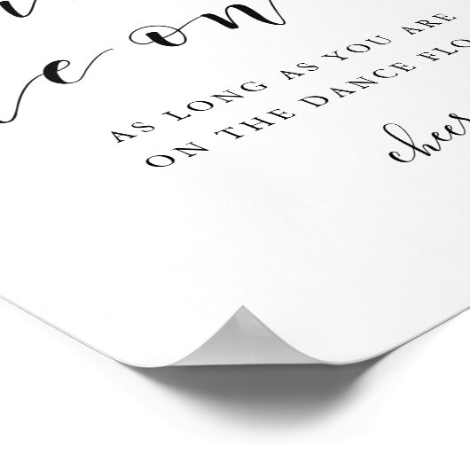 De Drinken zijn op ons bruiloft open bar teken Poster (Hoek)