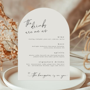 De Drinken zijn op US Minimalist Drinken Menu Kaar Kaart