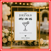 De Drinken zijn op US Wedding Bar Script Sign Poster
