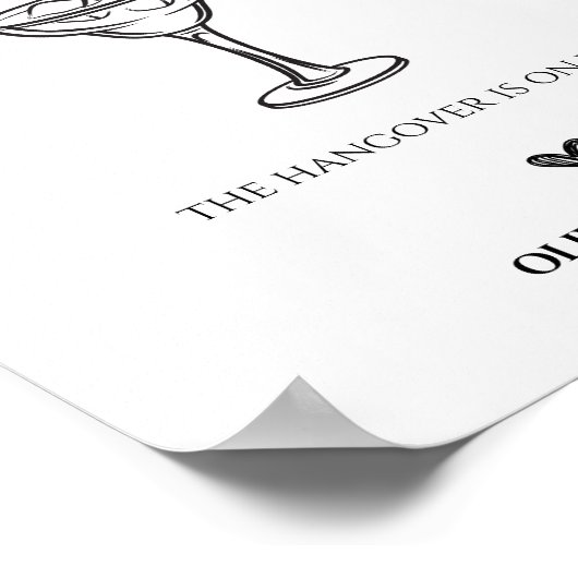 De Drinken zijn op US Wedding Bar Script Sign Poster (Hoek)