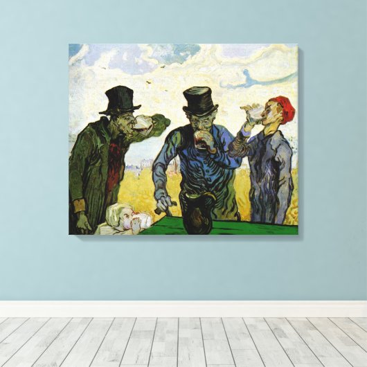 De Drinkers door Vincent van Gogh Canvas Afdruk (Insitu (Houten vloer))