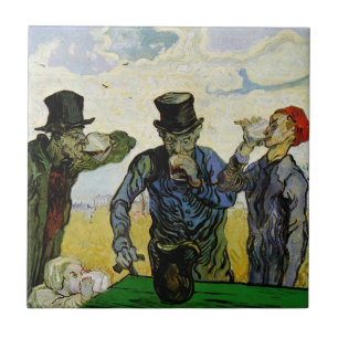 De Drinkers door Vincent van Gogh Tegeltje