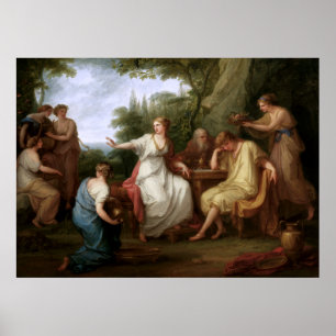 De droefheid van Telemachus door Angelika Kauffman Poster