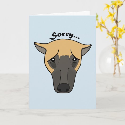 De droevige Duitse Hond Shepard van de Kaart ben (Gele Bloem)