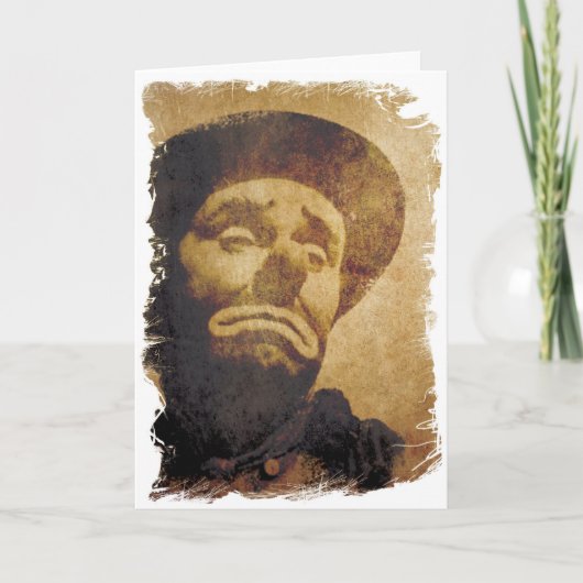 De droevige Vintage Clown van het Circus Kaart (Voorkant)