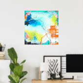 De dromen - Square Abstracte expressionistische ku Poster (Thuiskantoor)