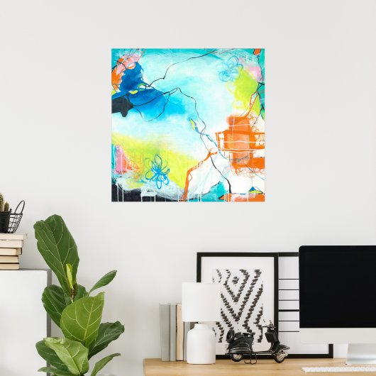 De dromen - Square Abstracte expressionistische ku Poster (Thuiskantoor)