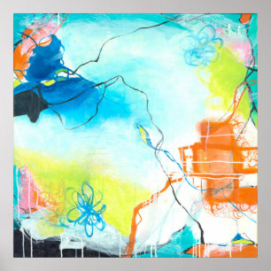 De dromen - Square Abstracte expressionistische ku Poster