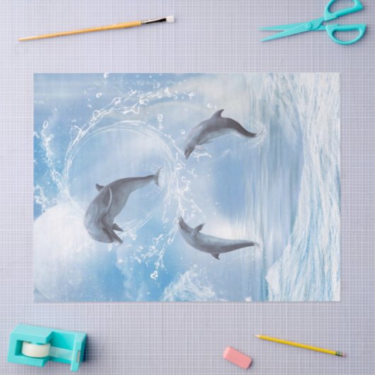 De dromen van dolfijnen tissuepapier (Craft)