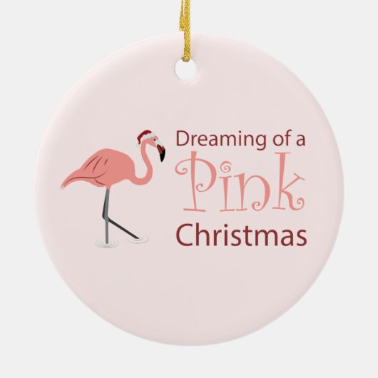 De dromen van een roze Kerstmis - Keramisch Ornament (Achterkant)