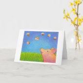 De dromen van het varken van art. van het cupcakes kaart (Gele Bloem)