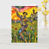 De dromende danser kaart (Gele Bloem)