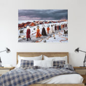 • De Dromersoptocht: Een Surrealistische Processie Canvas Afdruk (Insitu (Slaapkamer))