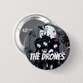 DE DRONES Donker Ronde Button 5,7 Cm (Voorkant /achterkant)