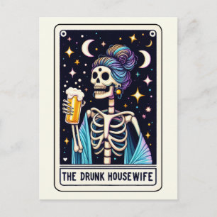 De dronken huisvrouw Tarot Grappige sarcastische s Briefkaart
