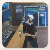 De dronken zeiler Schilderij van Alfred Fox Kartonnen Onderzetters (Voorkant)