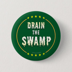 DE DROOG DE MOERAS! Stop corrupte bedrijfs lobbyis Ronde Button 5,7 Cm