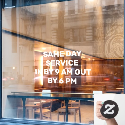 De droog wasmachines snel uitschakelen raamsticker (Cafe Raam)