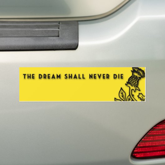 DE DROOM DIENT NOOIT TE STERVEN BUMPERSTICKER (Op auto)