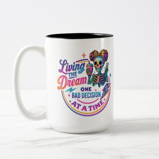 De droom leven... tweekleurige koffiemok (Links)