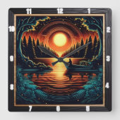 De droom van Angler Vierkante Klok (Voorkant)