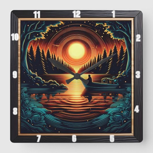 De droom van Angler Vierkante Klok (Voorkant)