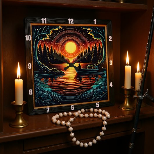 De droom van Angler Vierkante Klok