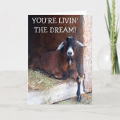 De droom van de grappige geit van Birthday leven Kaart (Voorkant)