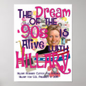 De droom van de jaren '90 is leven met Hillary Poster (Voorkant)