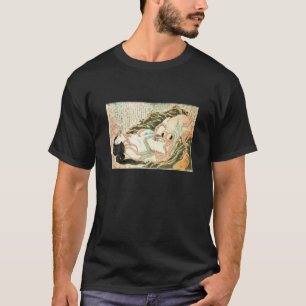 De droom van de Visser's Vrouw Japanse Kunst Vin T-shirt