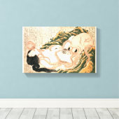 De droom van de vrouw van de vissers canvas afdruk (Insitu (Houten vloer))