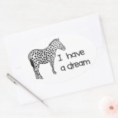 de droom van de zebra ovale sticker (Envelop)