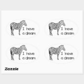 de droom van de zebra ovale sticker (Vel)