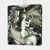 De droom van de  Zeemeermin 's nachts Keramisch Ornament (Links)