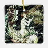 De droom van de  Zeemeermin 's nachts Keramisch Ornament (Voorkant)