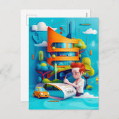 De droom van een toekomstige architect voor kinder feestdagenkaart (Voorkant / Achterkant)