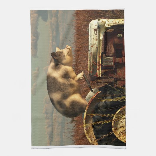 De droom van een varken theedoek (Verticaal)